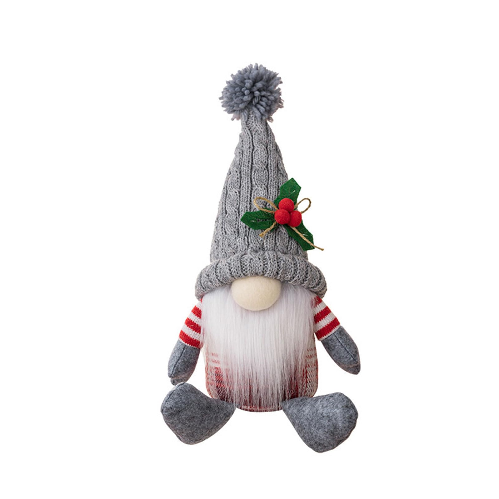 Tsophreniq 1Pc Christmas Gnomes Plush Santa Doll Decoration Gifts Ornaments Faceless Doll Knitted Hat Sitting Navidad Knitted Santa