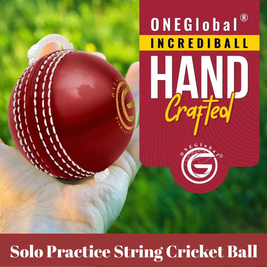 Incrediball Pelota de críquet suave para colgar interiores y exteriores entrenamiento en solitario 1 rojo