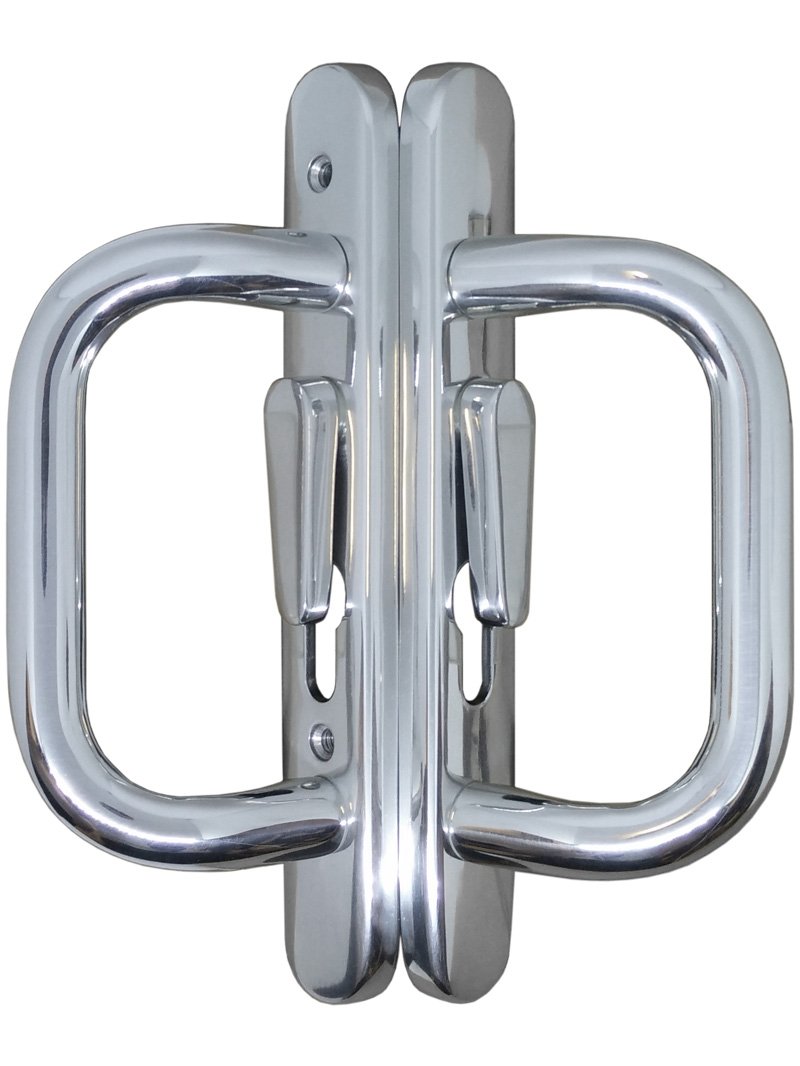 Schlegel Inline Patio Door D Handle 43mm PZ 133mm Screw Silver Polish
