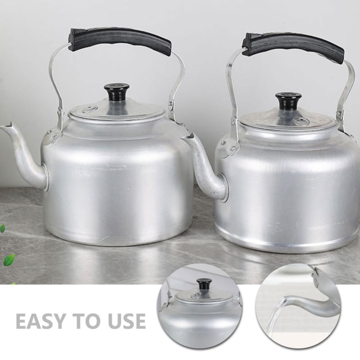 Tetera de Aluminio de 5l Asa, Estilo Vintage para Estufa