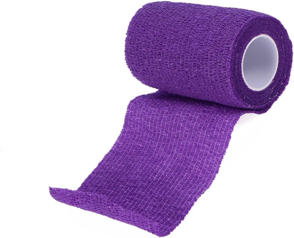 Purple Elastic Self-Adhesive Bandage Wrap 7.5cm x 450cm Compression Bandage for Sports Use for Sprains and Injuries