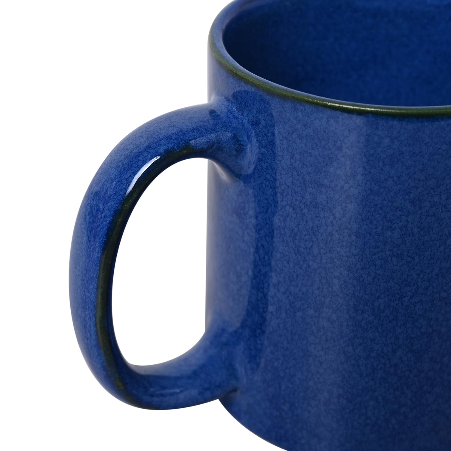 ANCIENTIMPEX Premium Grade Mok met dubbele handgreep (mok met dubbele greep), set van 2 voor veilige grip, magnetronbestendig, 350 ml, elegant blauw en groen