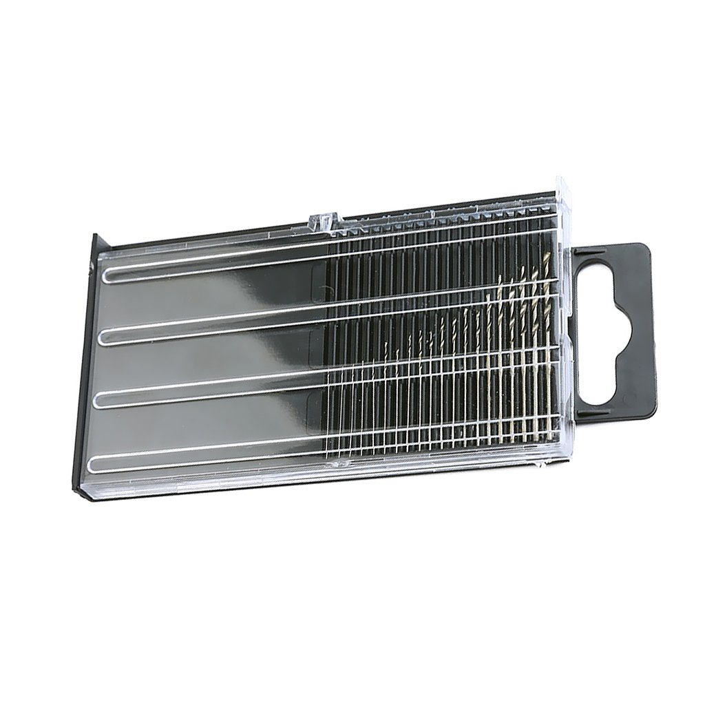 Magicdeal 20pc Mini HSS High Speed Steel Twist Drill Bit Set for Rotary Tool 0.3-1.6mm