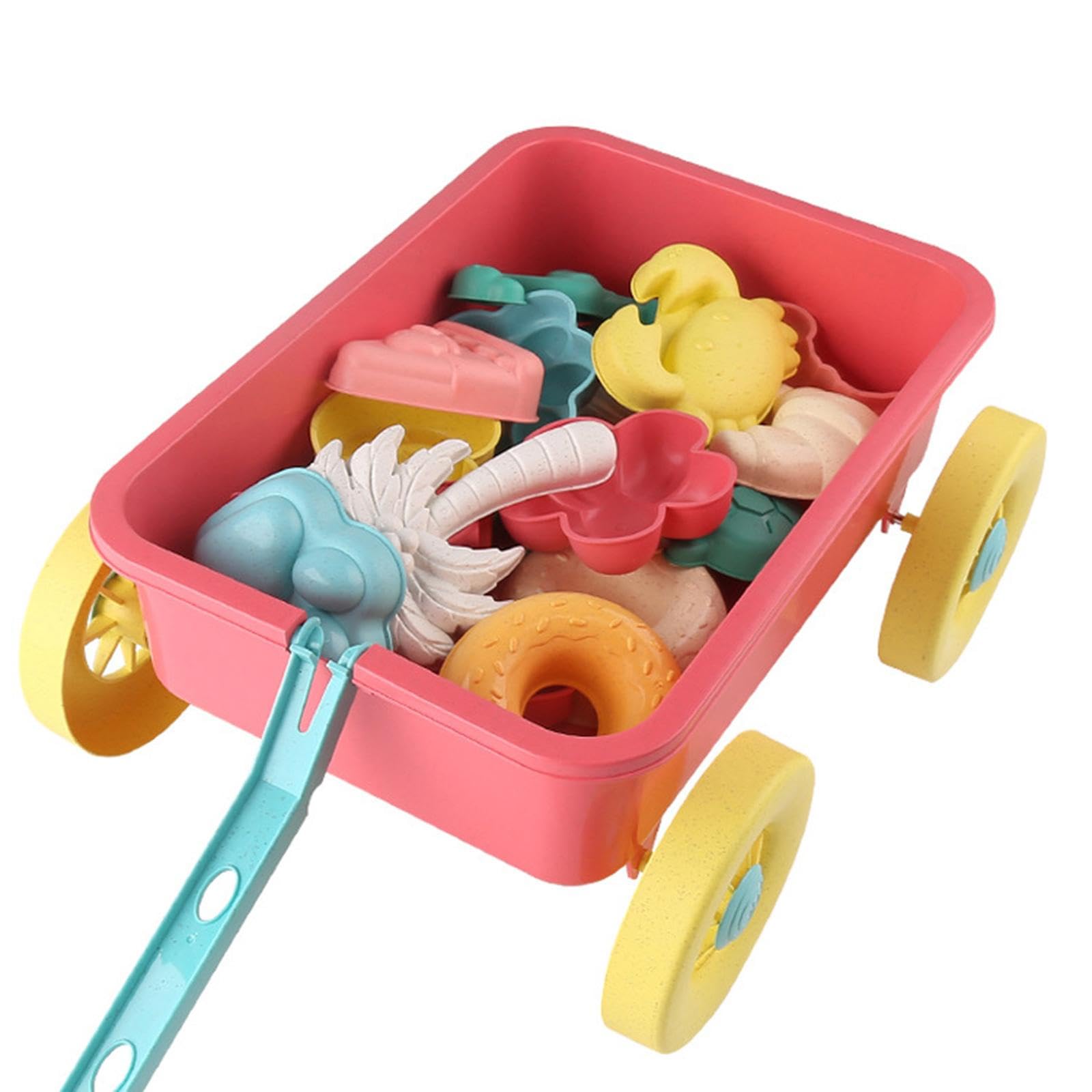 MagiDeal Chariot De Plage Pour Enfants - Jouet à Tirer Rangement Sable Extérieur - Rose