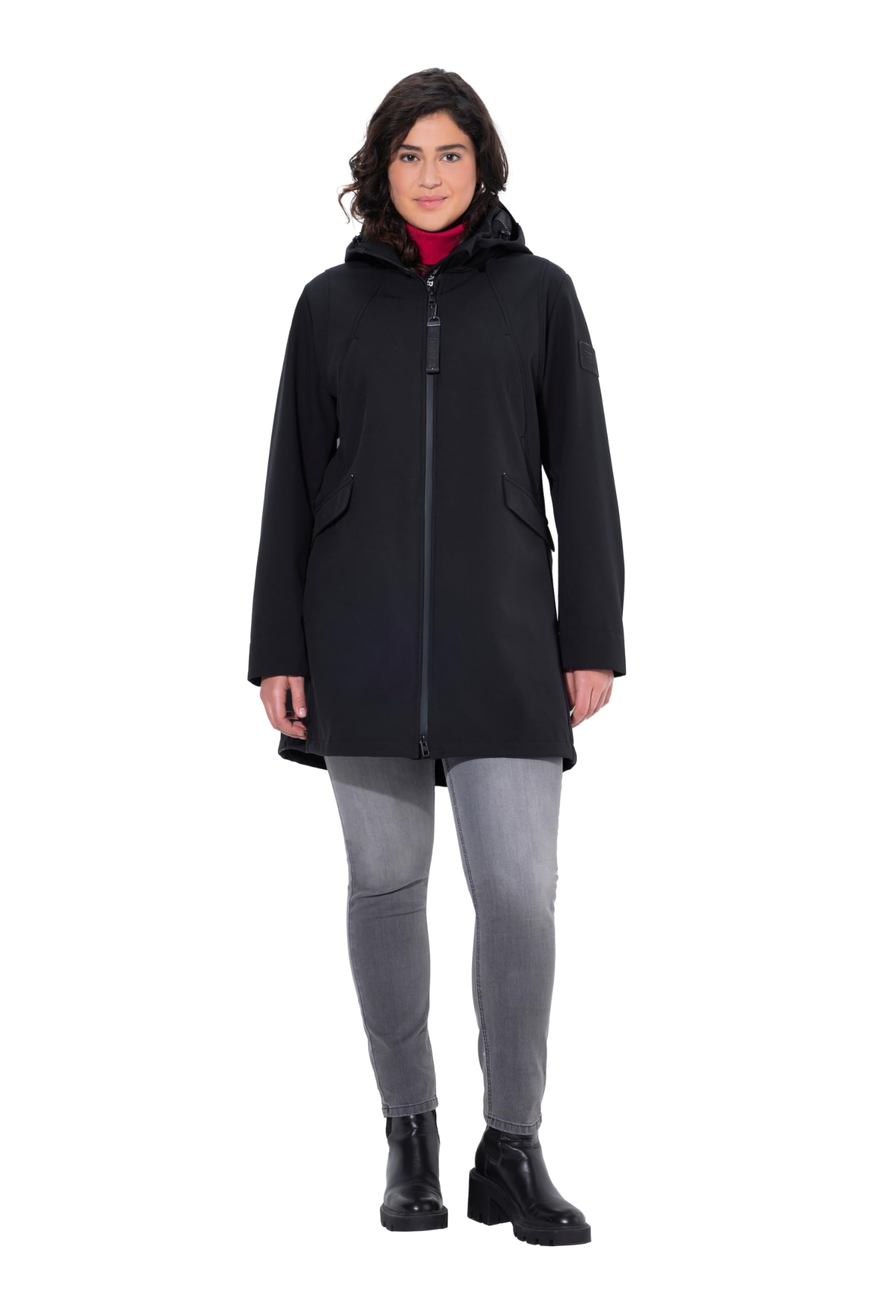 Ulla Popken Damen große Größen Übergrößen Plus Size HYPRAR Softshelljacke, wasserabweisend, Kapuze 839731