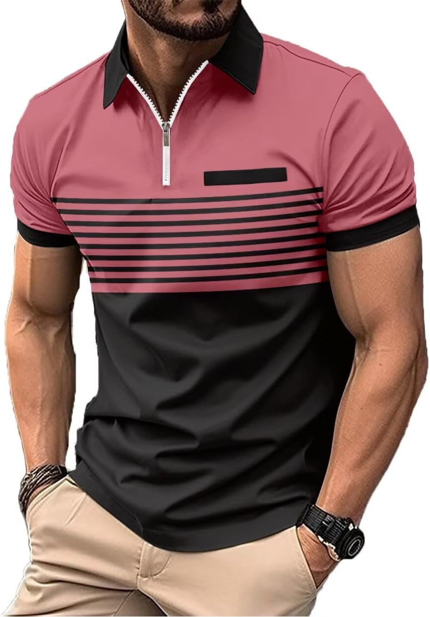 Pink Black Stripe Splicing