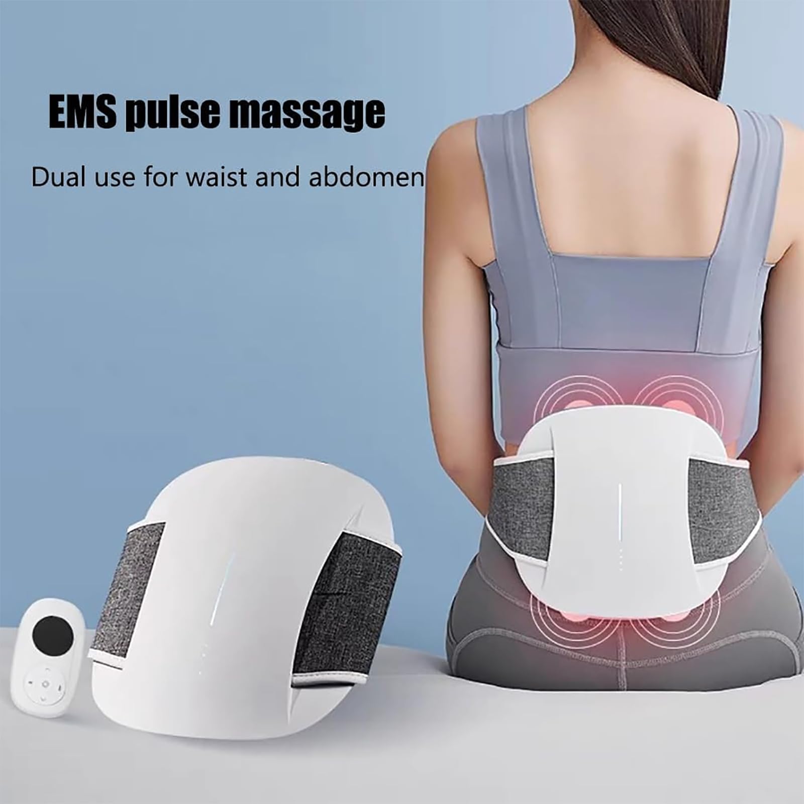Almohadilla Térmica Para Calambres, Cinturón Térmico Lumbar Portátil Con Control Remoto Y Función De Transmisión De Voz, 20 Niveles De Intensidad Y 6 Modos De Ajuste, Para Dolor De Espalda Baja