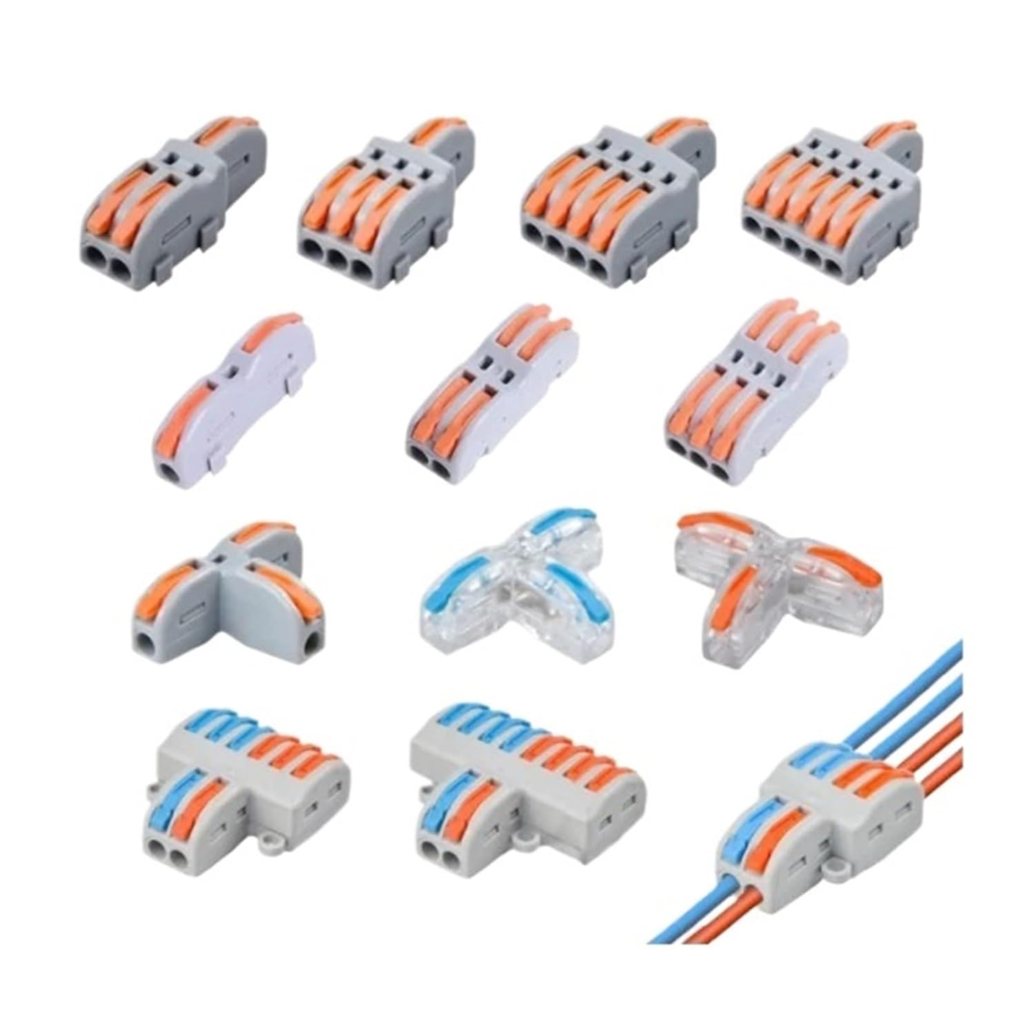 Lever Wire Connectors DIY Quick Splicing Multiplex Butt Wire Connector Compact Electrical Cable Terminal Block Home Wiring Connectors(LT-636(5PCS))