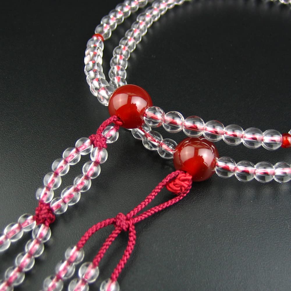 Amazon｜妙蓮花 日蓮宗 数珠 女性用 法華本連念珠 本水晶 8寸 尺