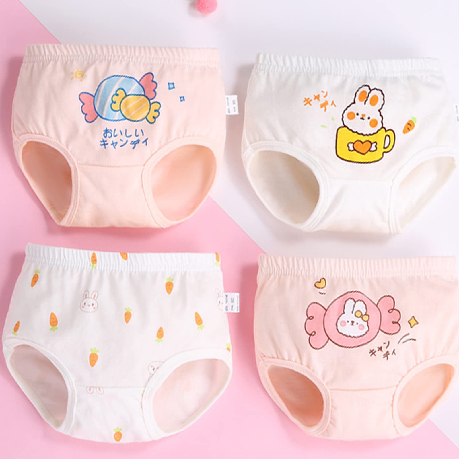 Sous-vêtements Filles String Filles Garçons Sous-vêtements Dessin animé Sous-vêtements Coton Slip de bain 4 pièces 14 ans