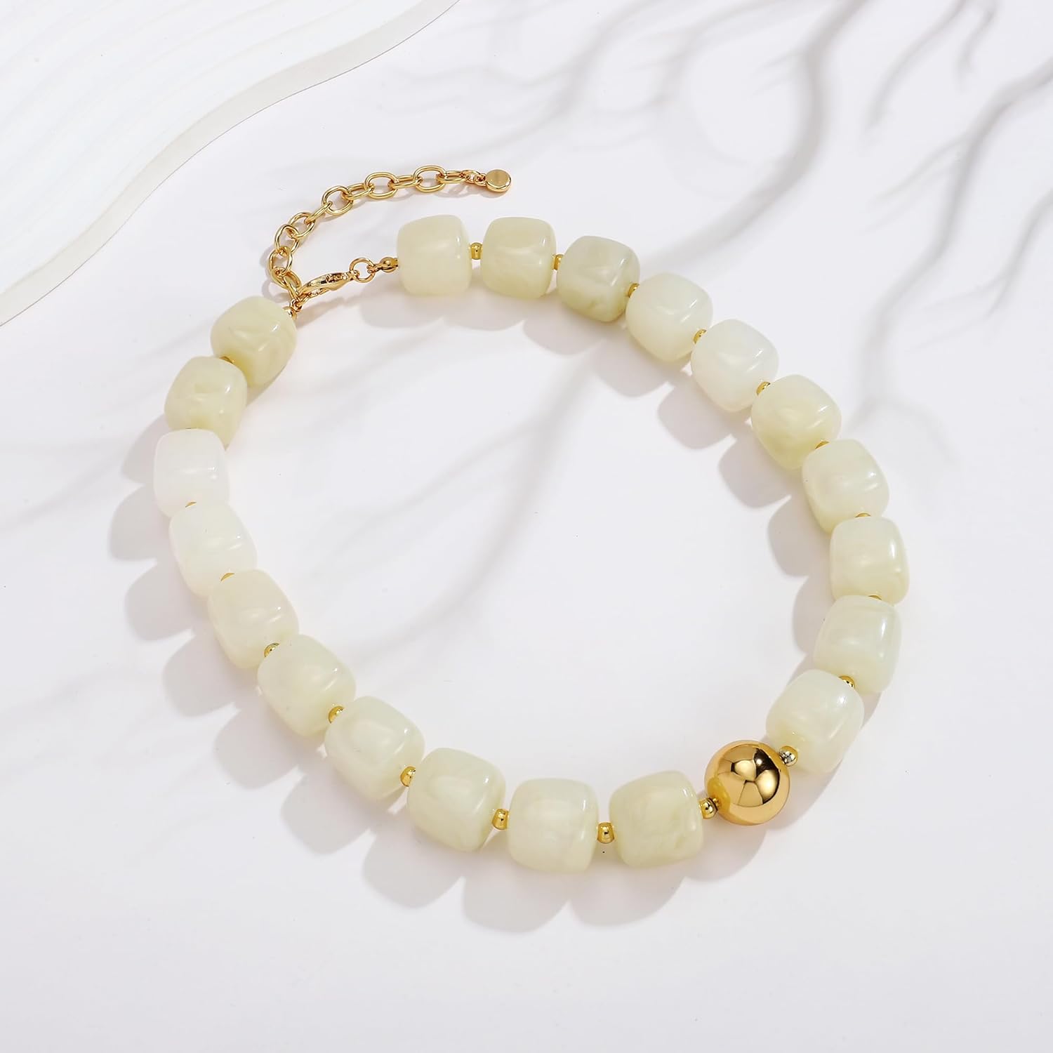 WOWORAMA Colorful Chunky Necklaces for Women Trendy Multicolor Large Square Resin Beads Necklace Boho Chunky Statement Choker Necklaces Y2K Summer Jewelry - Image 5