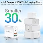 2 Pack USB C Charger Block • 40W 4Port Fast Charging Block Cube • Dual USB C Wall Charger Plug • Phone Charger Box Compatible with iPhone 16 15 14 13 12 Pro Max, XS/XR/X, iPad, Samsung S23 S22,Google