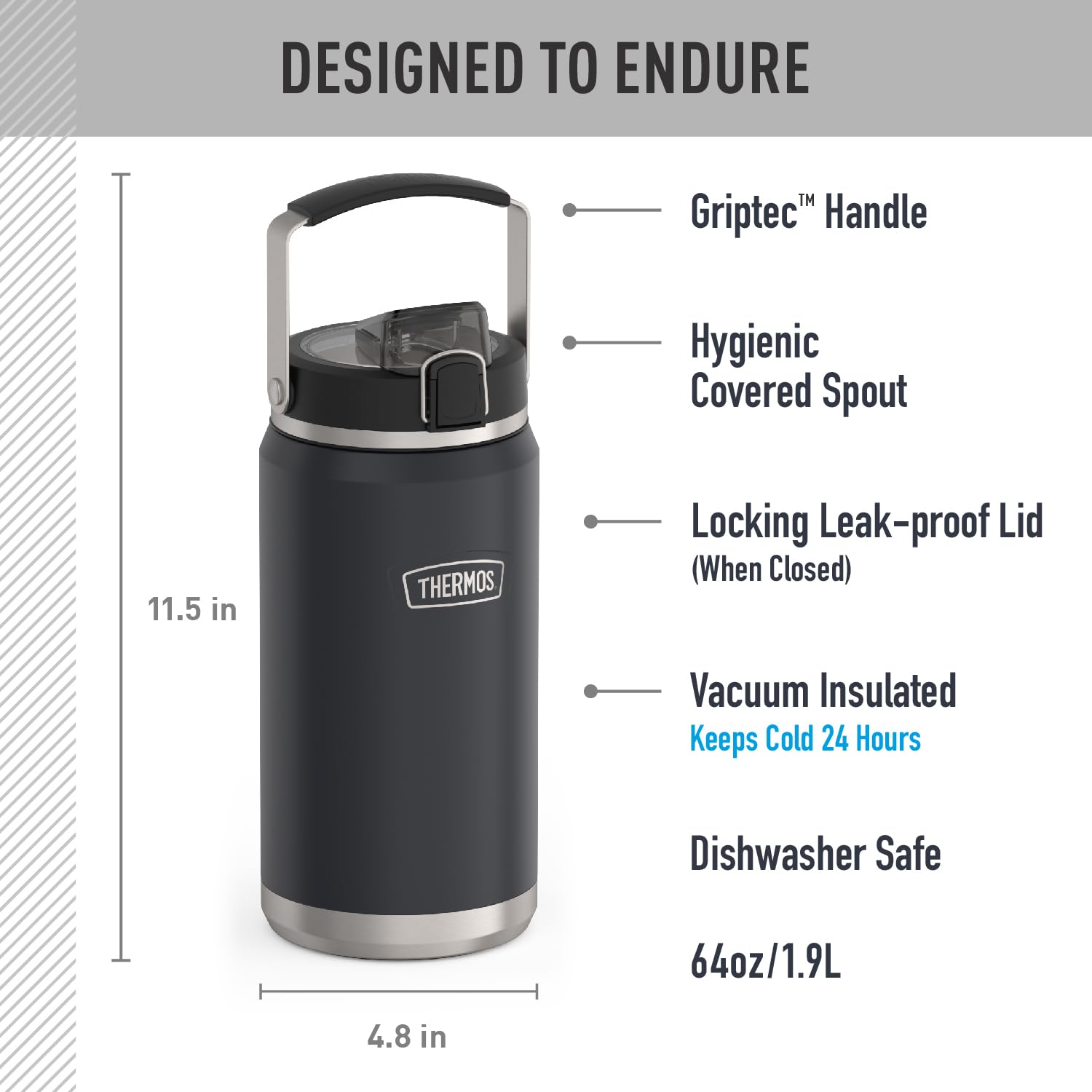 Amazon.com: THERMOS ICON SERIES, Stainless Steel Water Bottle with
