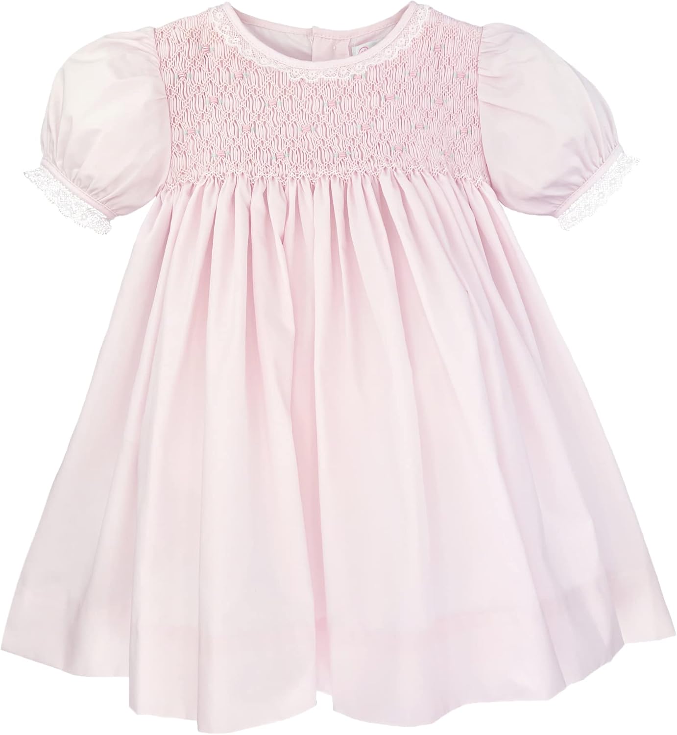 Petit Ami Hand-Embroidered Dress - Smocking and Lace