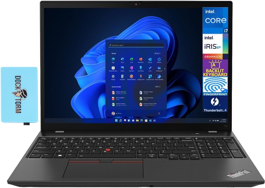 Lenovo ThinkPad T16 Gen 1 Business Laptop 16.0″ IPS WUXGA (Intel i7-1260P, 24GB RAM, 2TB PCIe SSD, Backlit KYB, Fingerprint, 2 Thunderbolt 4, WiFi 6E, Win 11 Pro) w/DKZ USB Port Expander Lenovo ThinkPad T16 Gen 1 Business Laptop 16.0″ IPS WUXGA (Intel i7-1260P, 24GB RAM, 2TB PCIe SSD, Backlit KYB, Fingerprint, 2 Thunderbolt 4, WiFi 6E, Win 11 Pro) w/DKZ USB Port Expander