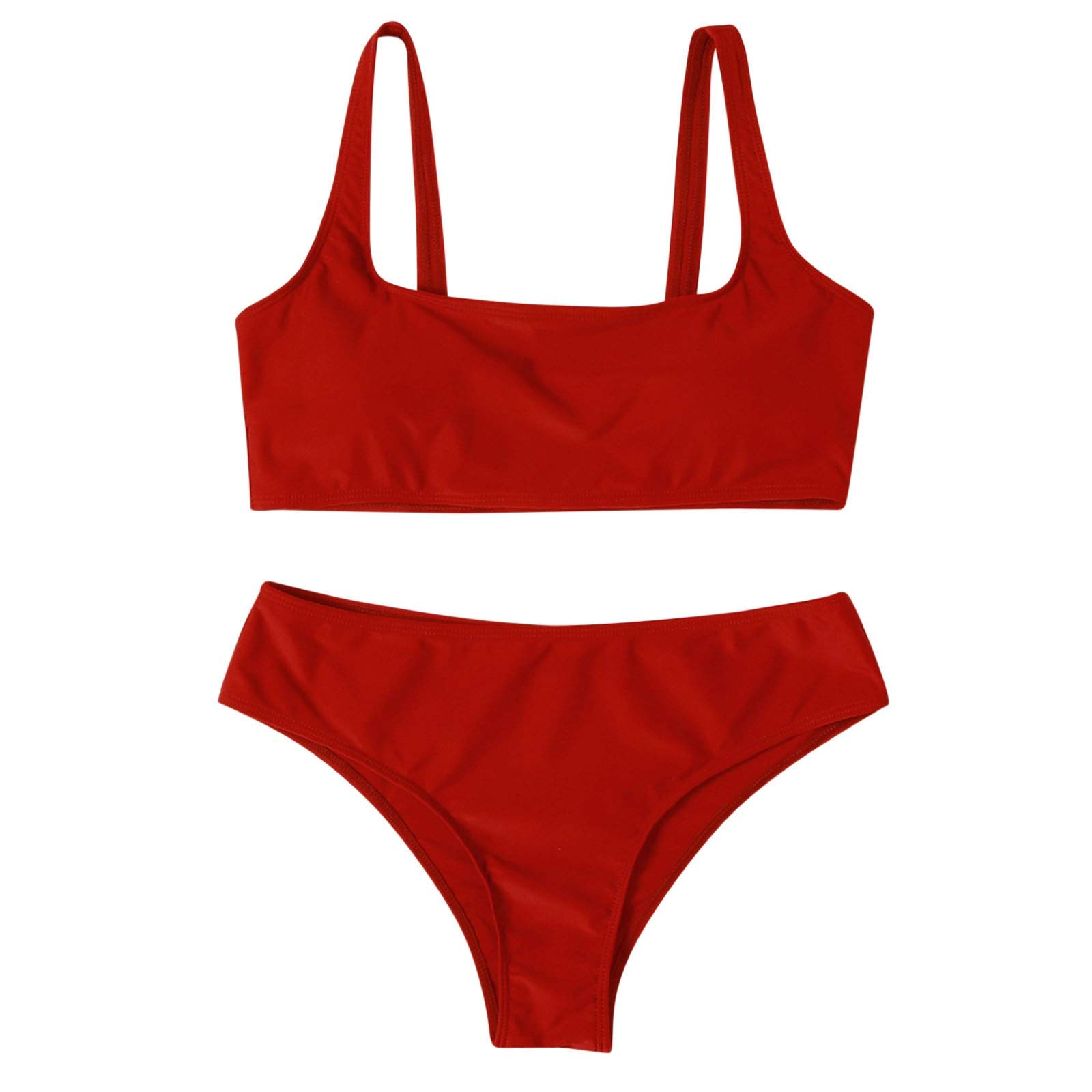 Generisch Bikini da donna, costume da bagno da donna, costume da bagno a due altezze in vita, costume da bagno Up Halter Set a righe, costume da bagno a fascia alta, tankini