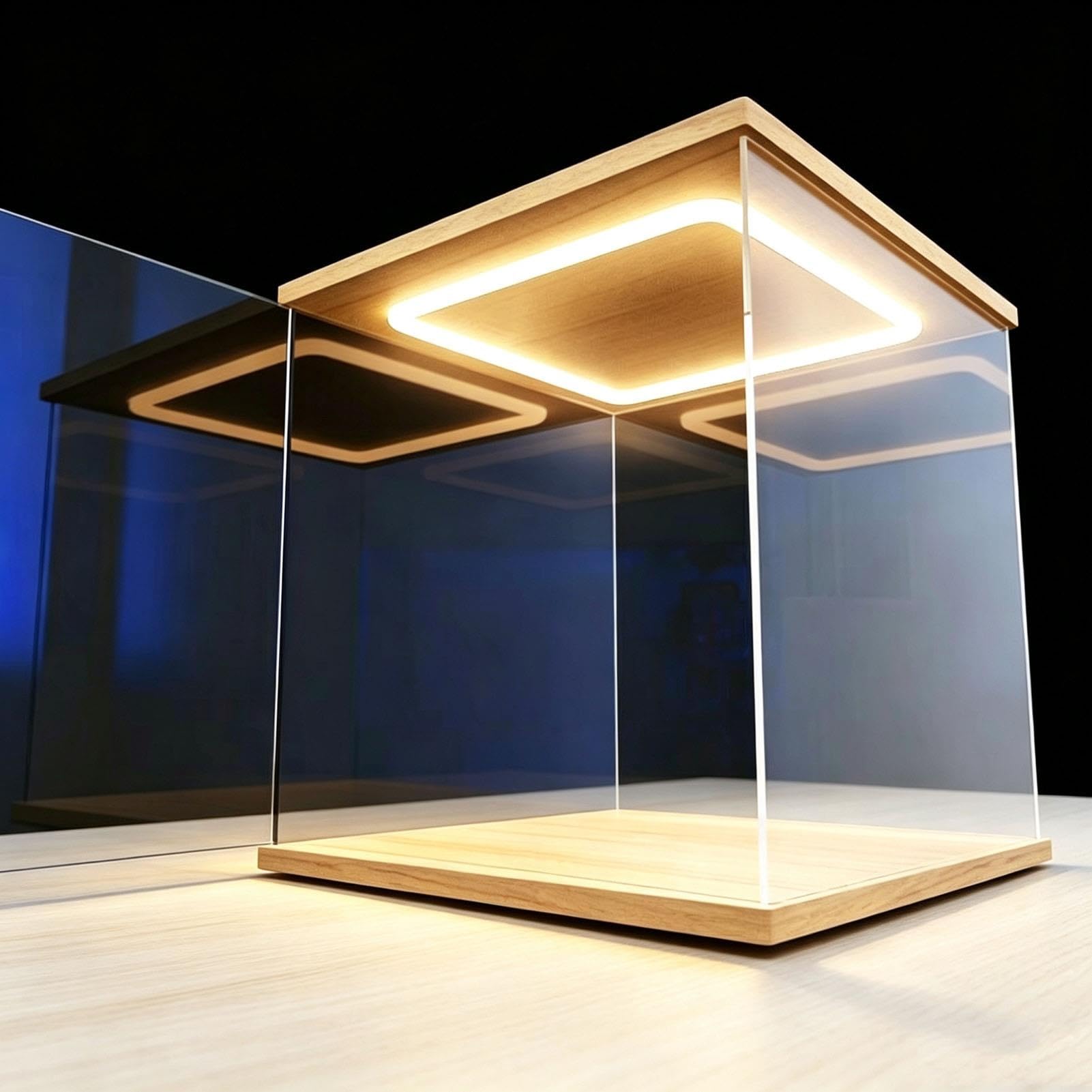 Acryl Vitrine Vitrine mit Tür, LED-Beleuchtung und UV-Schutz