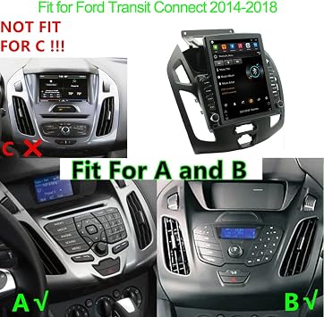 9.7''Android 13.0 Car Stereo fit for Ford Transit Connect 2014-2018 Radio Double Din HD Touch Screen Car Audio Receiver with GPS Navigation Bluetooth Supports Backup Camera MIC 4G+64G