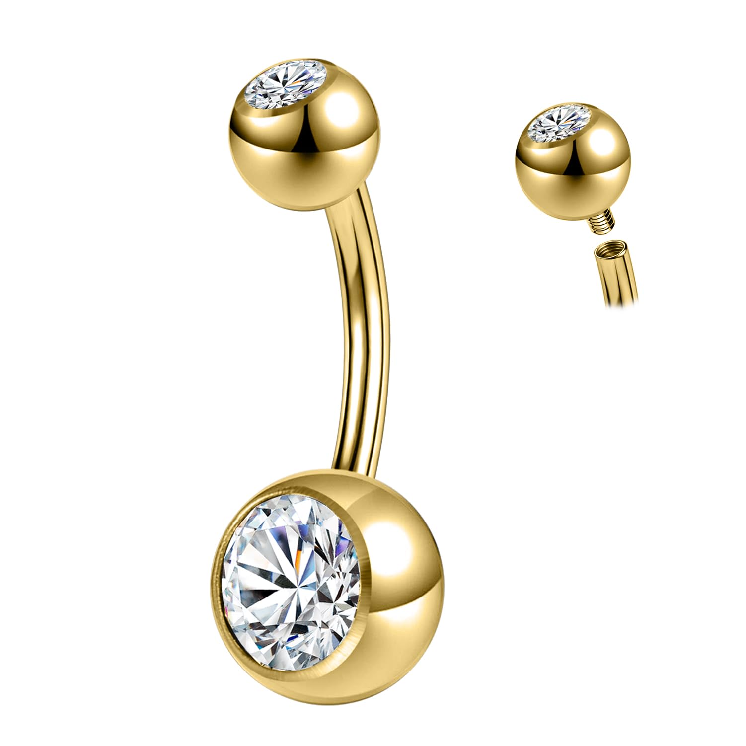 Piercing Nombril Anneau Acier Chirurgical Lot De 4 Piercings De Nombril - 14 G - 10 Mm - Curved - Pour Piercing Nombril Acier Inoxydable