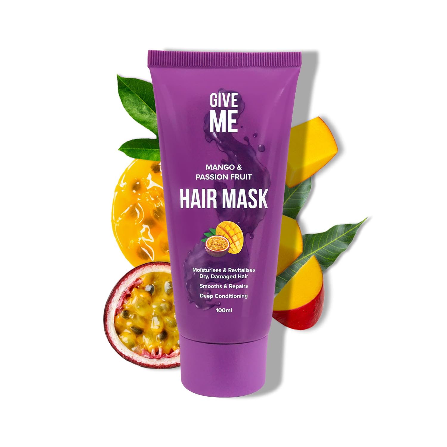 Give Me Cosmetics, Hair Mask for Dry Damaged Hair Mango & Passion Fruit, Deep Conditioning, Intensely Hydrating Formula