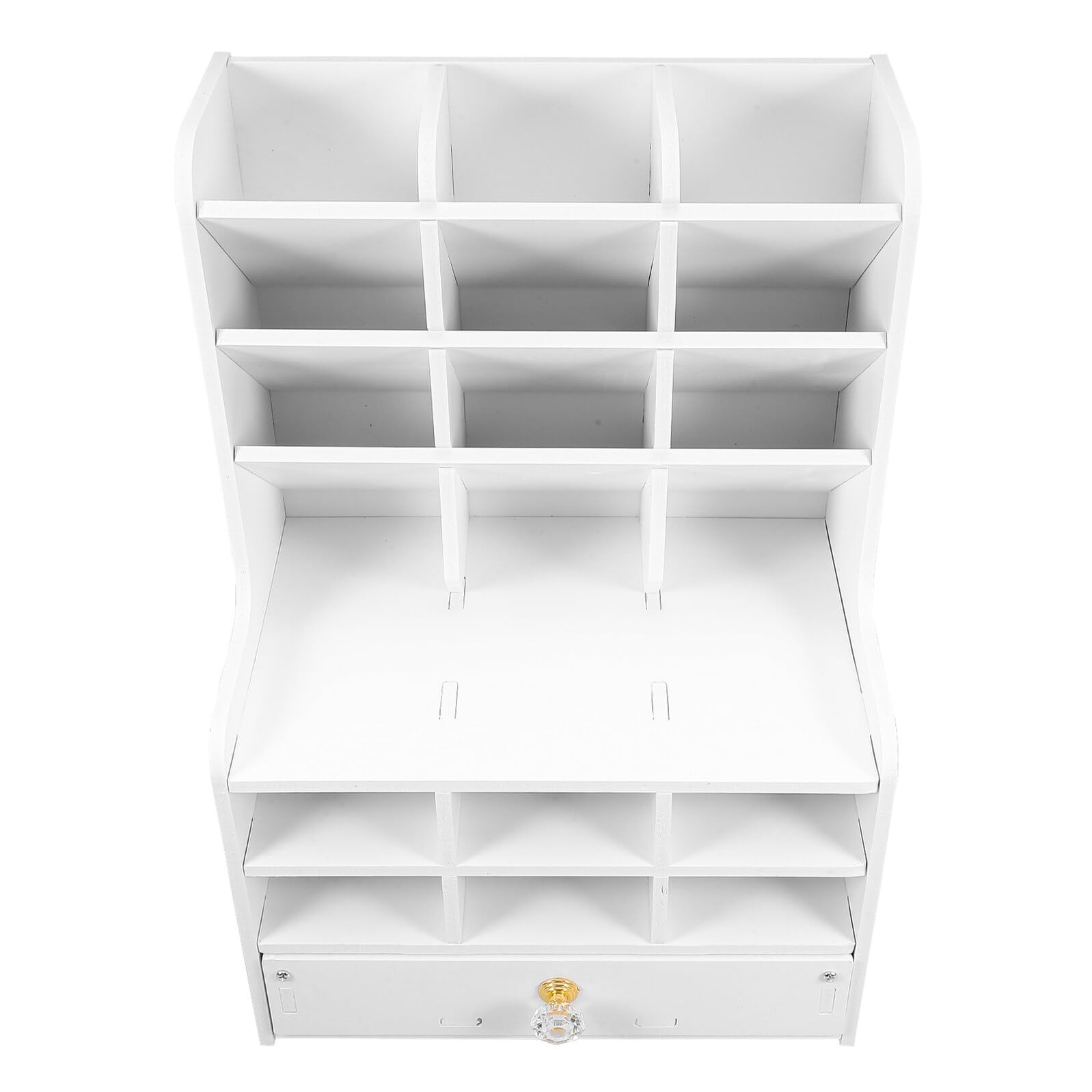 GALPADA Organizador de Escritorio Caja Organizadora de Papelería Blanco de Gran Capacidad, Fácil de Montar y Usar, Múltiples Compartimentos para Oficina y Estudio