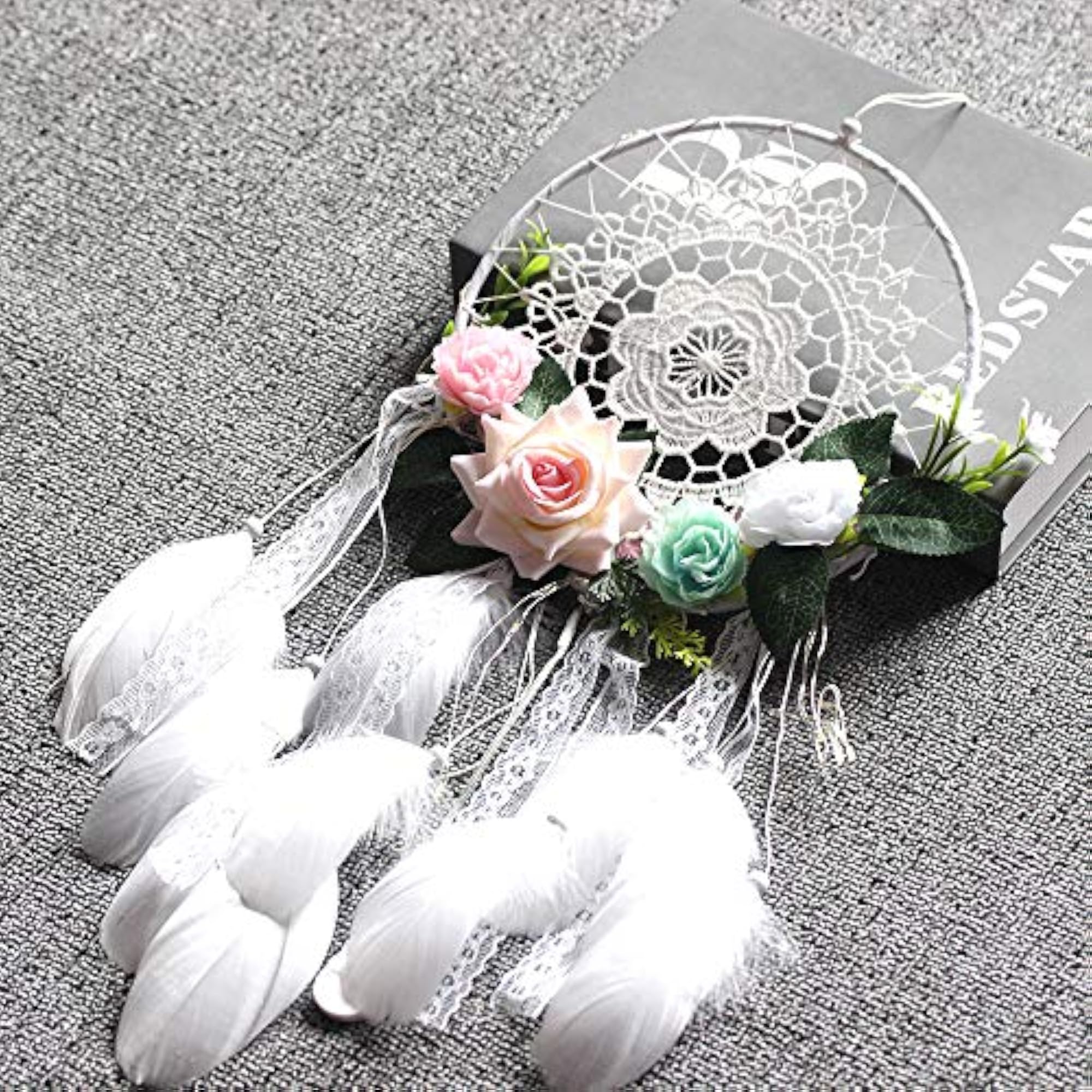 Handmade White Feather Dream Catcher