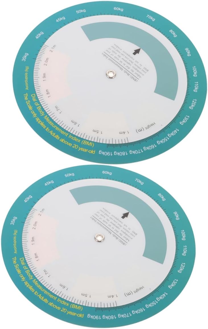 FOMIYES 2pcs Bmi Body Index Wheel: Weight Calculator with Clear Scale - Height Measurer for Adult Fat Monitors Household Wall Mount