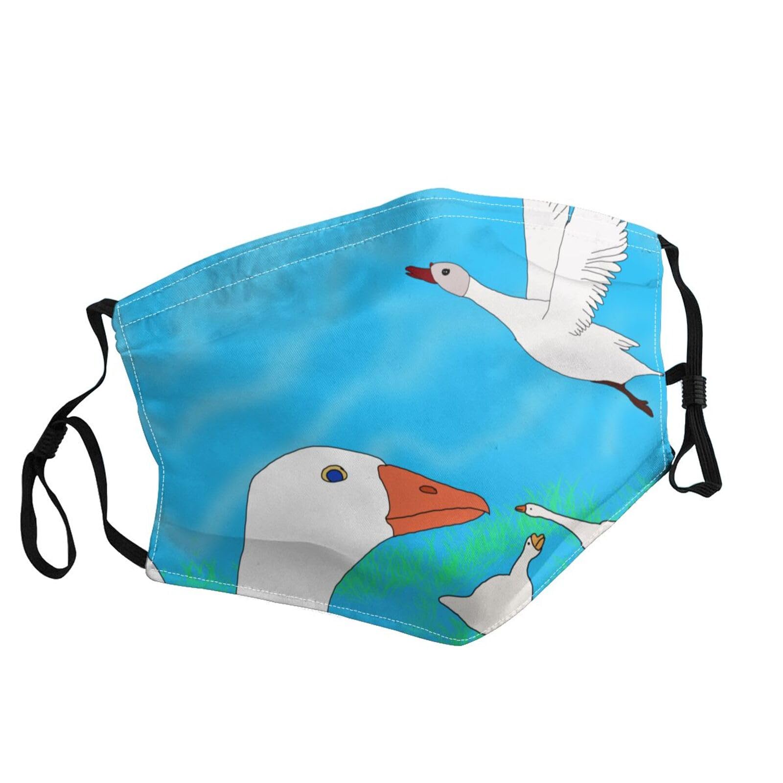YYHWHJDE Adult Masks Washable 10 PCS Soft breathable Suitable for camping, running, traveling daily use happy white goose Picture