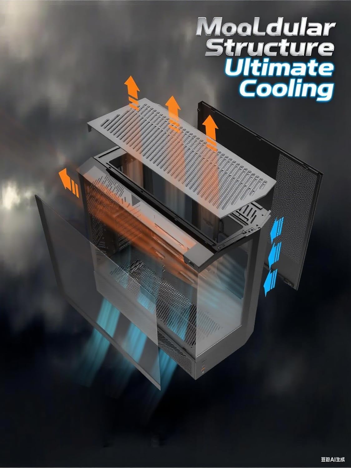 DarkFlash DY460 biała obudowa do komputera gamingowego ATX/M-ATX/ITX i 4 fabrycznie zainstalowane wentylatory ARGB, szkło hartowane 330°, maksymalna odległość GPU 400 mm, uchwyt chłodnicy 360 mm, USB