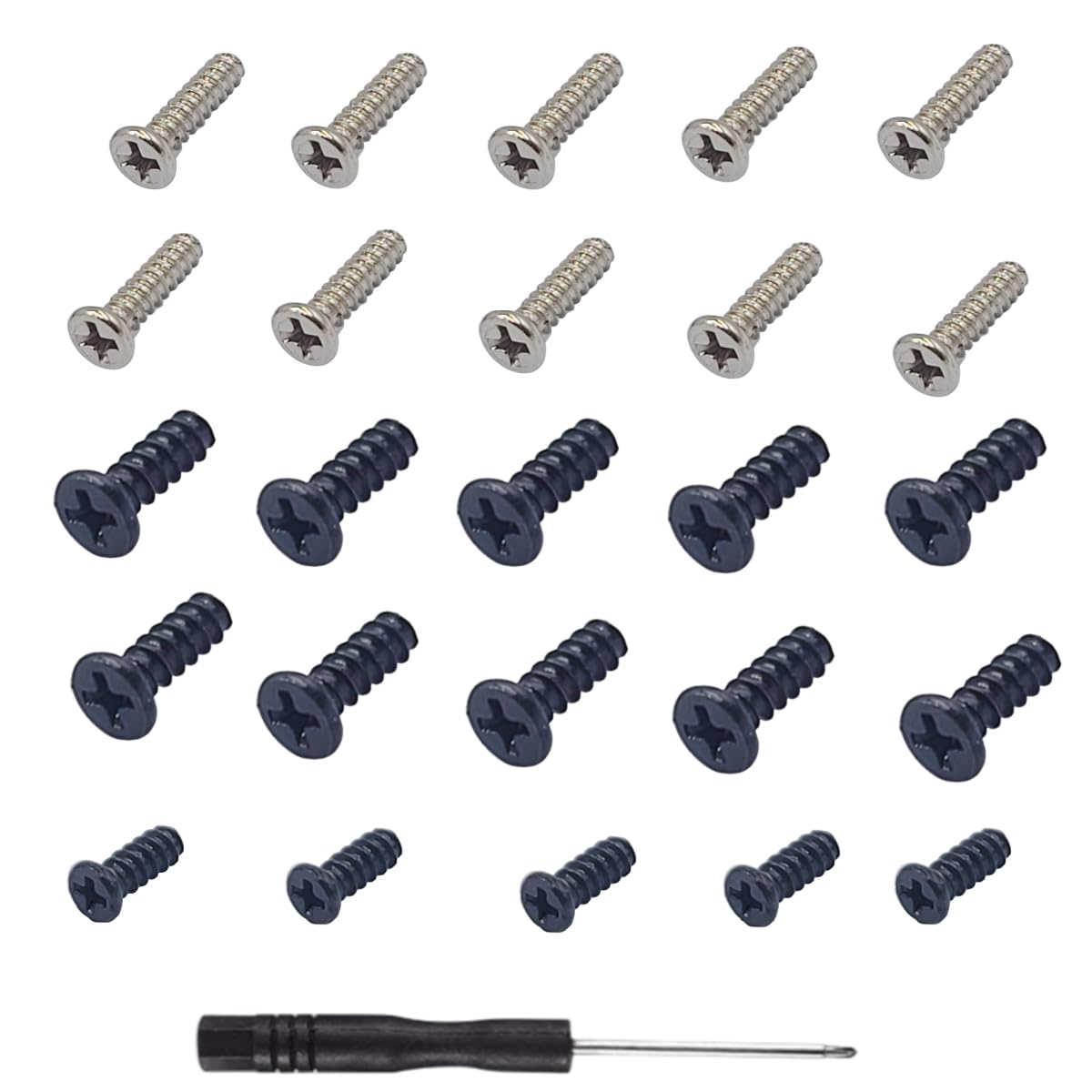 Headband Screws Replacement for Sony WH-1000XM5 Wireless Noise Canceling Headphones, 25 Packs xm5 Headphones Screws, Over-Ear Headphones Headstock Screws (10pcs Black+10pcs Silver+5pcs Black)