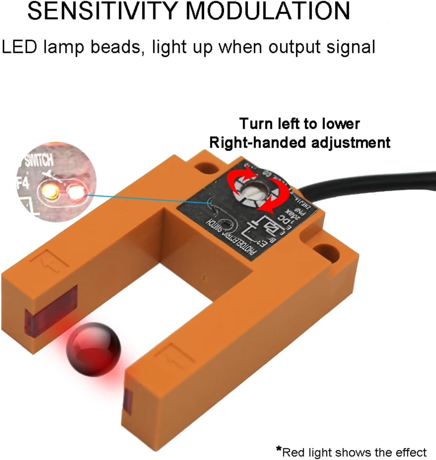 Infrared U-Slot Photoelectric Sensor E3S-GS30/E3S-GS15/E3S-GS7 DC 12-24V Proximity Switches Three-Wire NPN PNP Detection(Size:E3S-GS15(15mm),Color:NPN NO)
