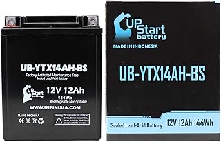 Replacement for YTX14AH-BS Battery 12V 12AH SLA - Compatible with 2018 Polaris Ranger, 2018 Polaris Sportsman, 1992 Honda Cb750 Nighthawk, 2008 Arctic Cat 366, 2012 Polaris Rzr 570, 2013 Polaris Rzr