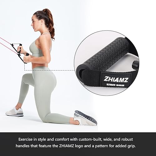 Miniatura 6 de Bandas de resistencia con asas, tubos de resistencia individuales, bandas de entrenamiento con asas, banda de ejercicio duradera para estiramiento,