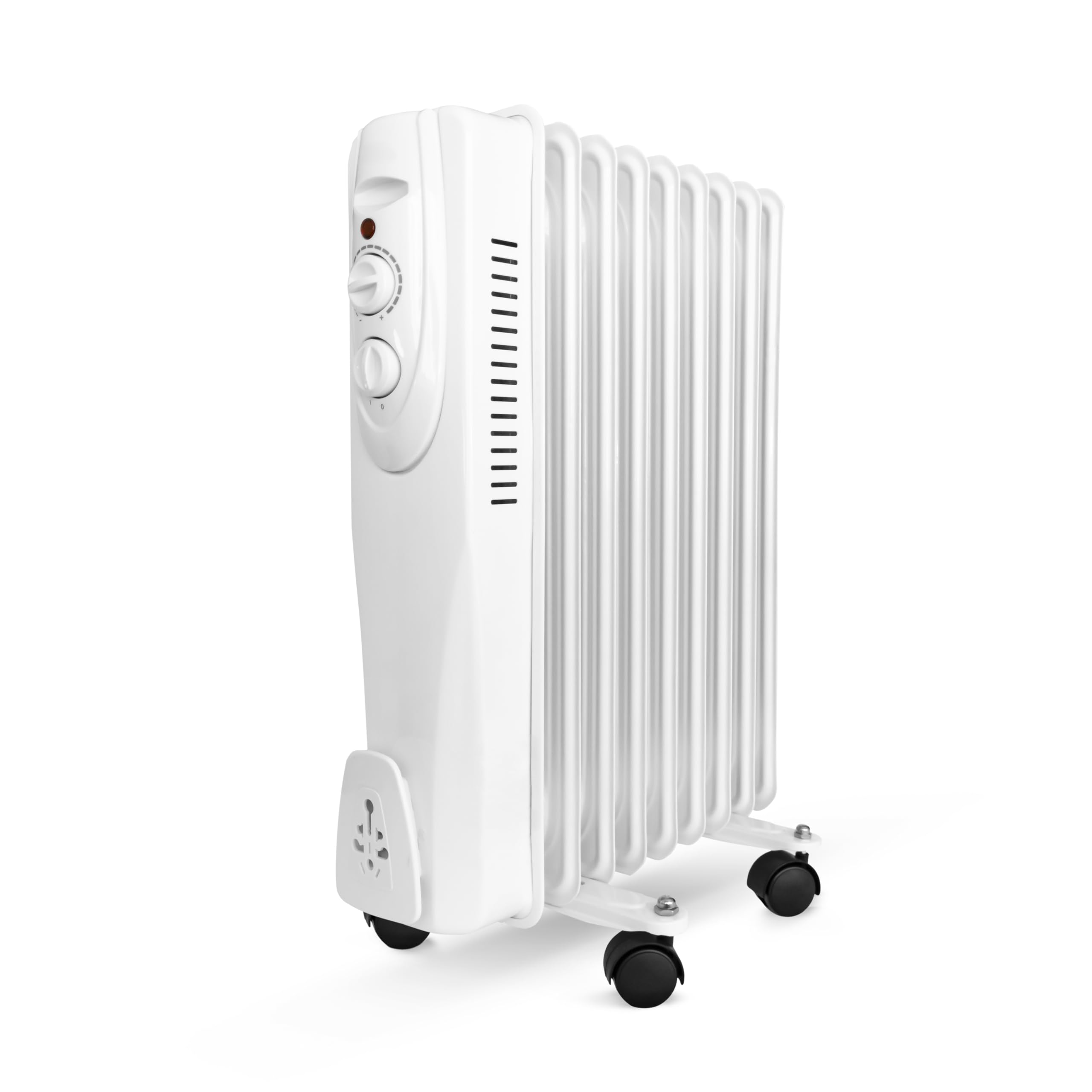 UNIVERSALBLUE | Radiador Aceite Blanco 1500W | Calefactor Eléctrico de Aceite Bajo Consumo | 9 Elementos Calefactores | Silencioso | Sistema de Seguridad | Termostato Ajustable