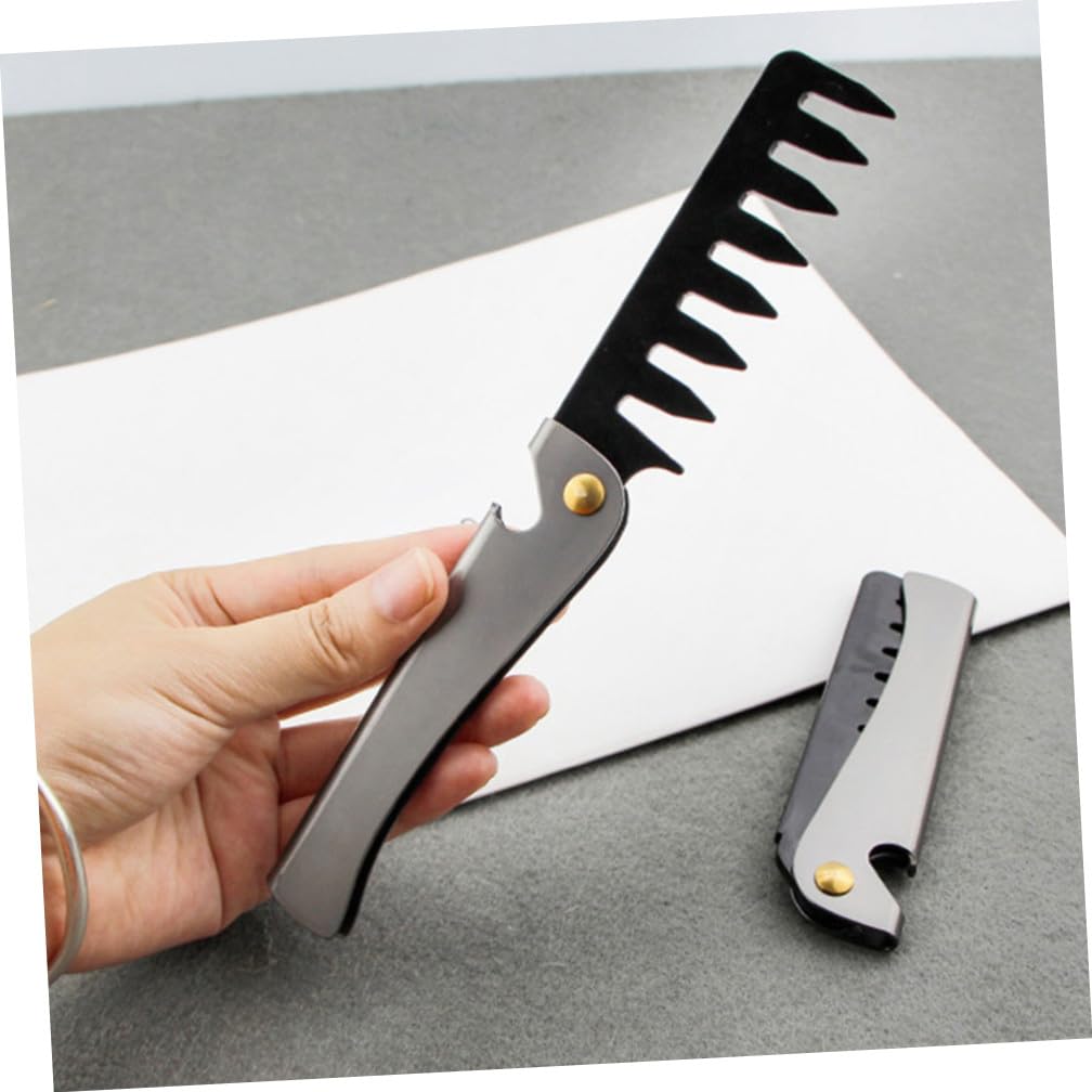 BESTYASH Set 4 Pettini Pieghevoli in Acciaio Inossidabile per Uomo e Donna, Pettine Portatile Apribottiglie, per Acconciature Vintage e Cura dei Chioma