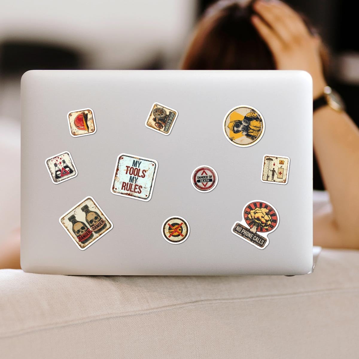 Pack 50 Pcs Toolbox Hard Hat Stickers for Water Bottles Funny Laptop Cups Luggage Construction Teens Kids Girls Boys Adults Men Waterproof Aesthetic Sticker Small Vinyl Decals
