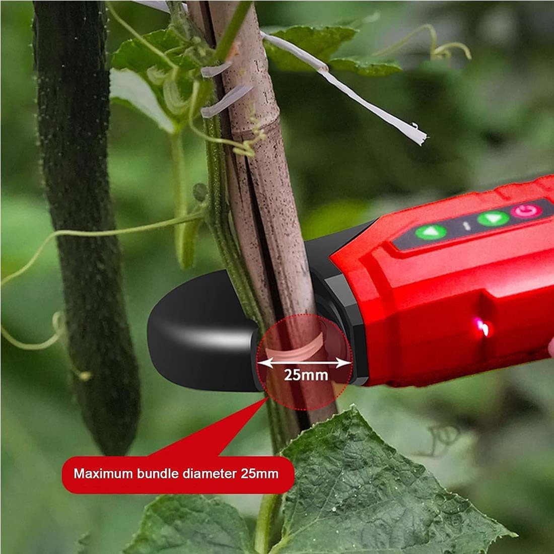 FAXIOAWA Máquina automática para Atar Plantas, máquina para Atar vides, Cinta para Plantas trepadoras con 2 baterías, Cable de Repuesto, máquina Comercial para Atar Cables de Tomate