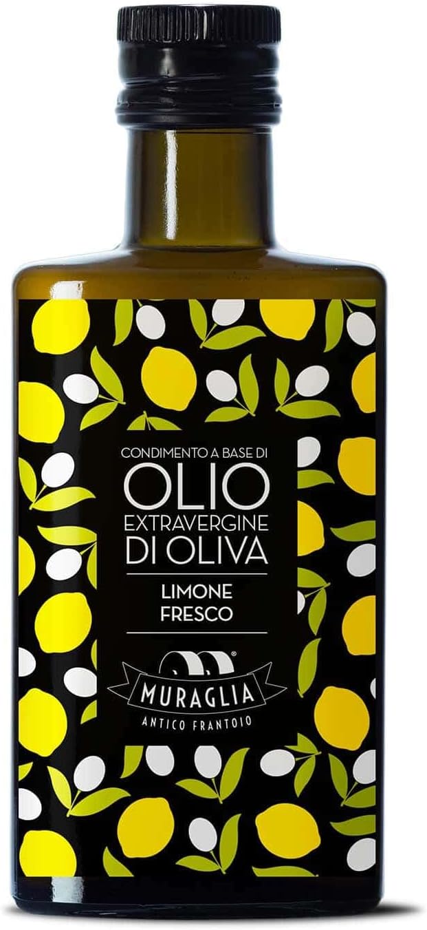 Frantoio Muraglia, Glass Bottle with Extra Virgin Olive Oil, Lemon 200ml