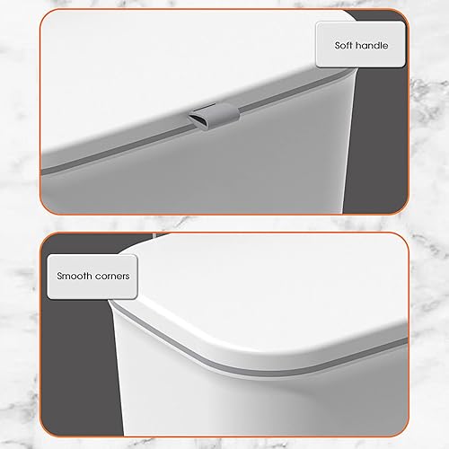 Miniatura 4 de Bote de basura colgante con tapa para encimera o debajo del fregadero, cubo de basura para puerta de armario de cocina, baño, dormitorio, oficina,