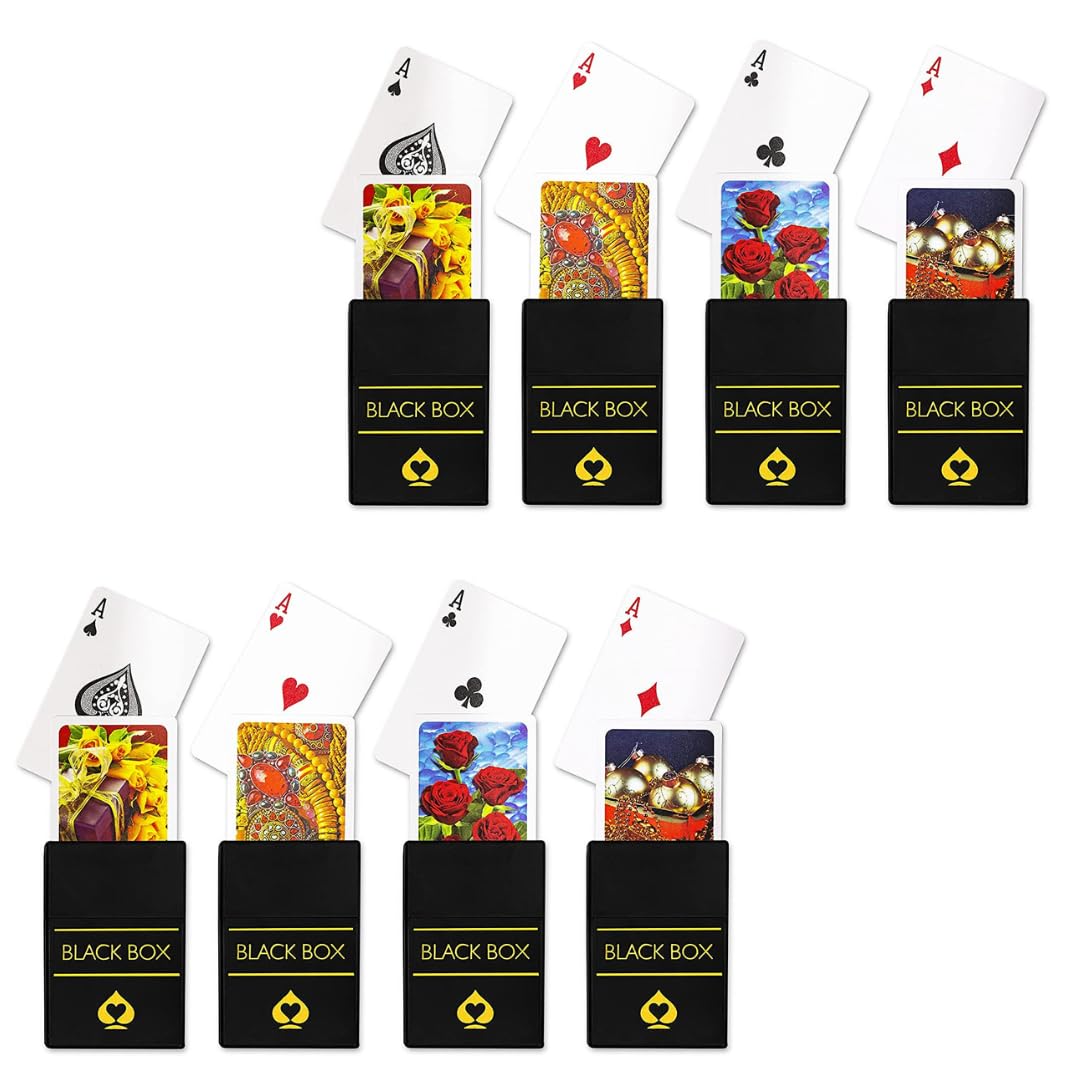 Black Box Premium Plastic Playing Cards with Case (Set of 8) Waterproof, Bridge Sized- Multicolour for All Ages, Regular Index (B0C9KXCQV3) Amazon Price History, Amazon Price Tracker