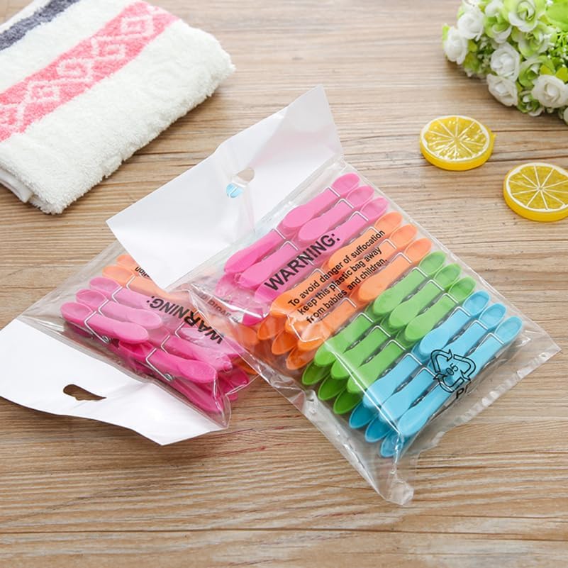CHILDWEET Windproof Clothespins 96-Pack Plastic Clips with Strong Non-Slip Grip for Indoor Outdoor Laundry Drying Socks Towels Quilts Home Balcony Use