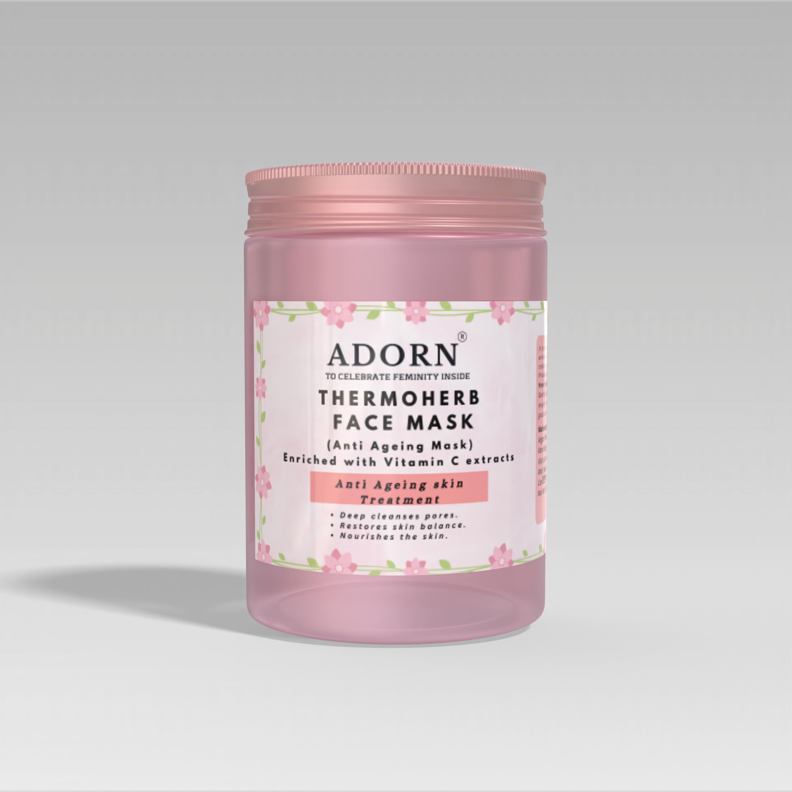 ADORNTHERMO HERB ORIGINAL MASK 1000 gms | Used For Face And Tummy Tucking Procedures | (Get FREE Thermo Face Mask Sheets).
