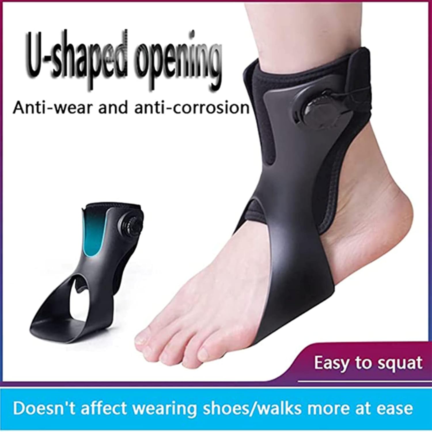 AFO Foot-Up Orthosis Drop Foot Brace Foot Drop Orthosis Ankle Brace Support for Hemiplegia Stroke Shoes Walking Foot Stabilizer,Right Foot,XL