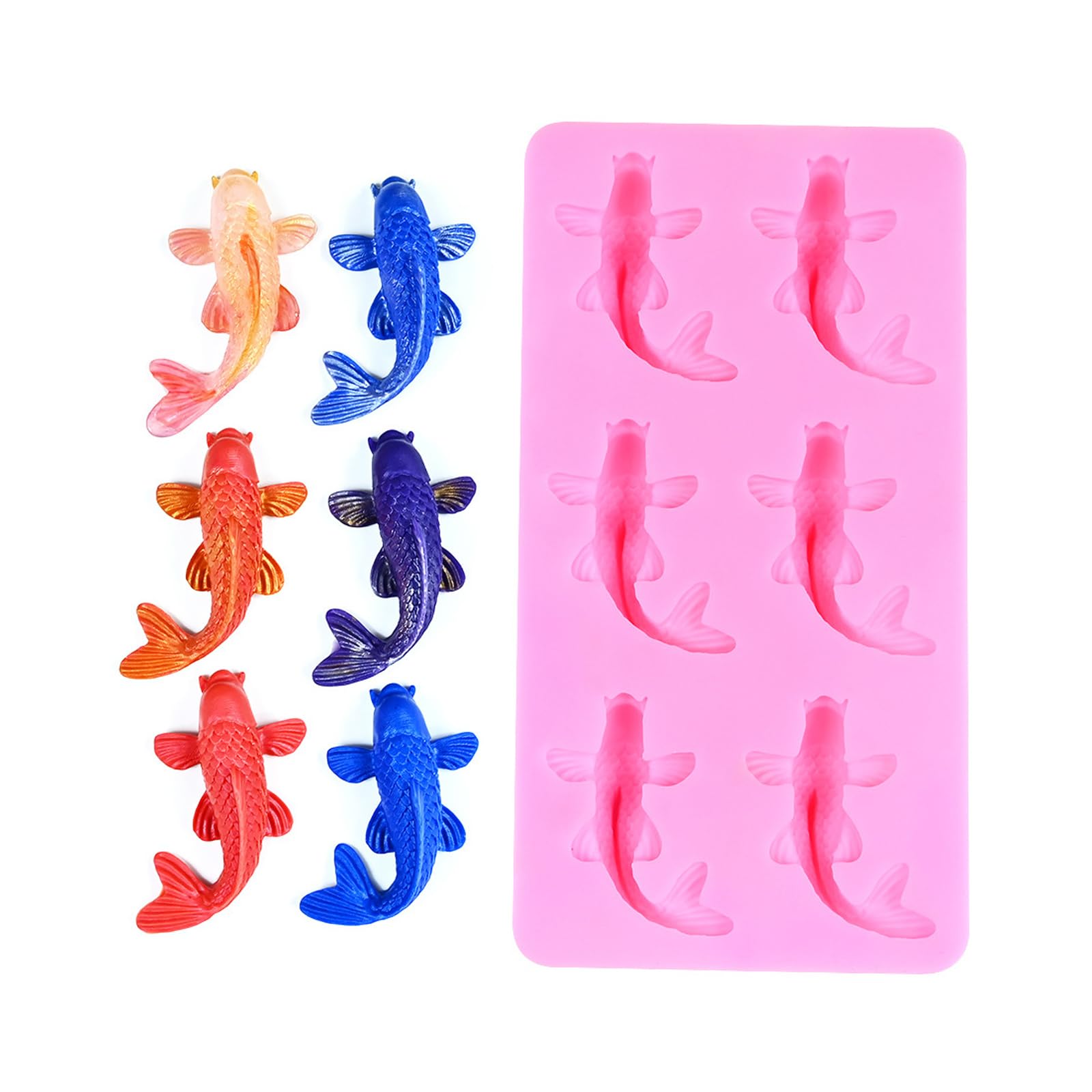 LUCKGONI 6 Cavity Fish Shape Silicone Chocolate Kitchen Baking Tool For Baking Dessert Jellies Ice Block And Cake Decoratio