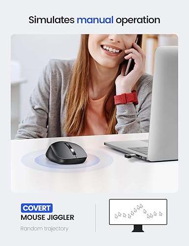 Miniatura 8 de Covert Mouse Jigger, ratón 2 en 1 con jiggler, motor de mouse indetectable con interruptor de encendido/apagado, sin unidad, simular el movimiento