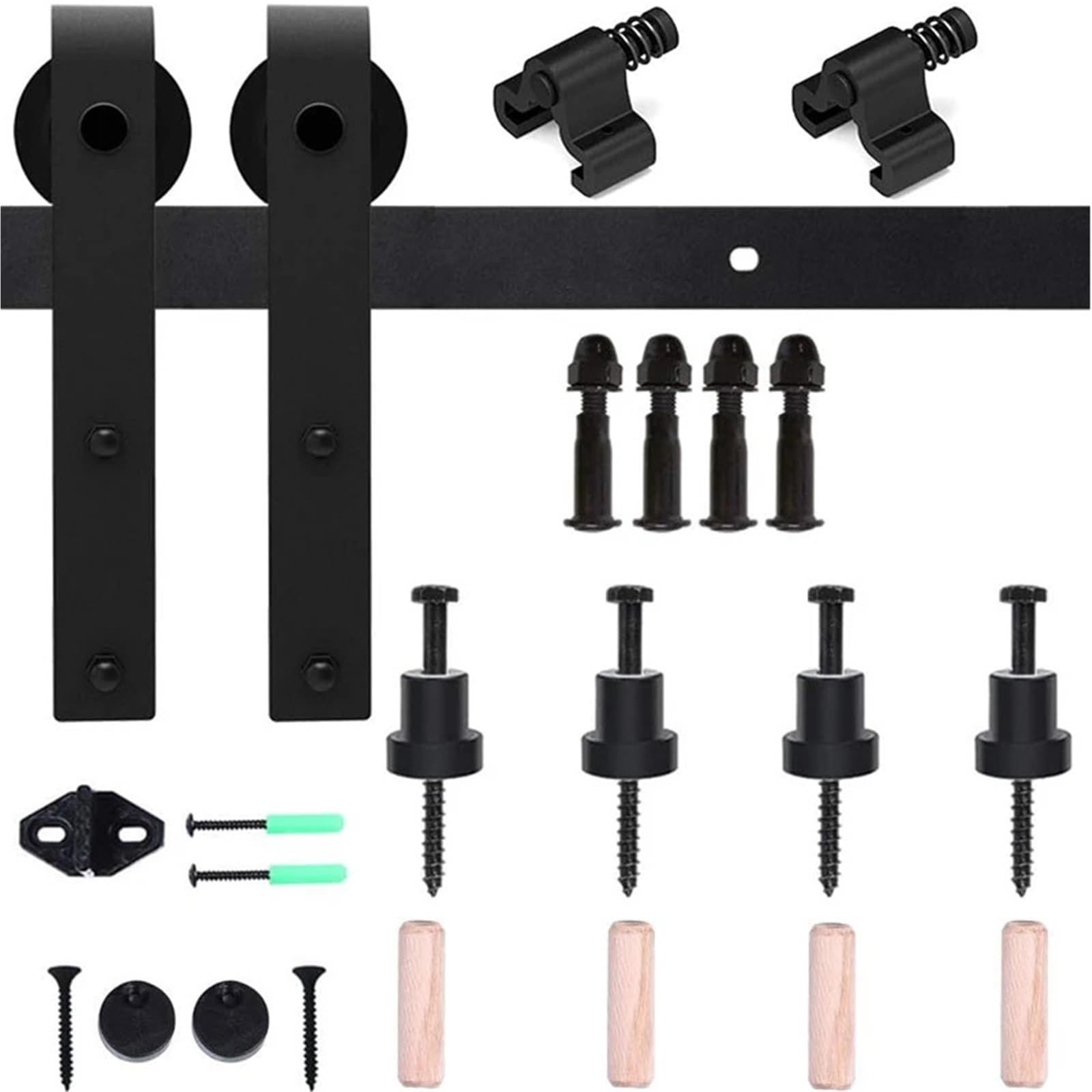Barn Door Sliding Kit, 6/6.6FT Sliding Door Hardware Grain Warehouse Accessories Kit, Single Wood(6.6FT(201CM))