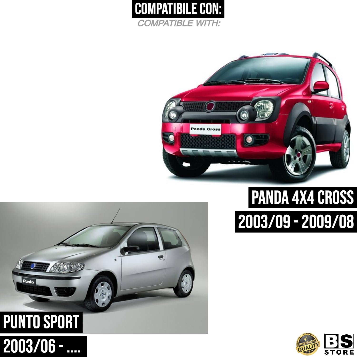 BSSTORE Catadiottro Catarifrangente Posteriore Compatibile Con PUNTO SPORT | PANDA 4X4 CROSS (Sinistra - Lato Guida)