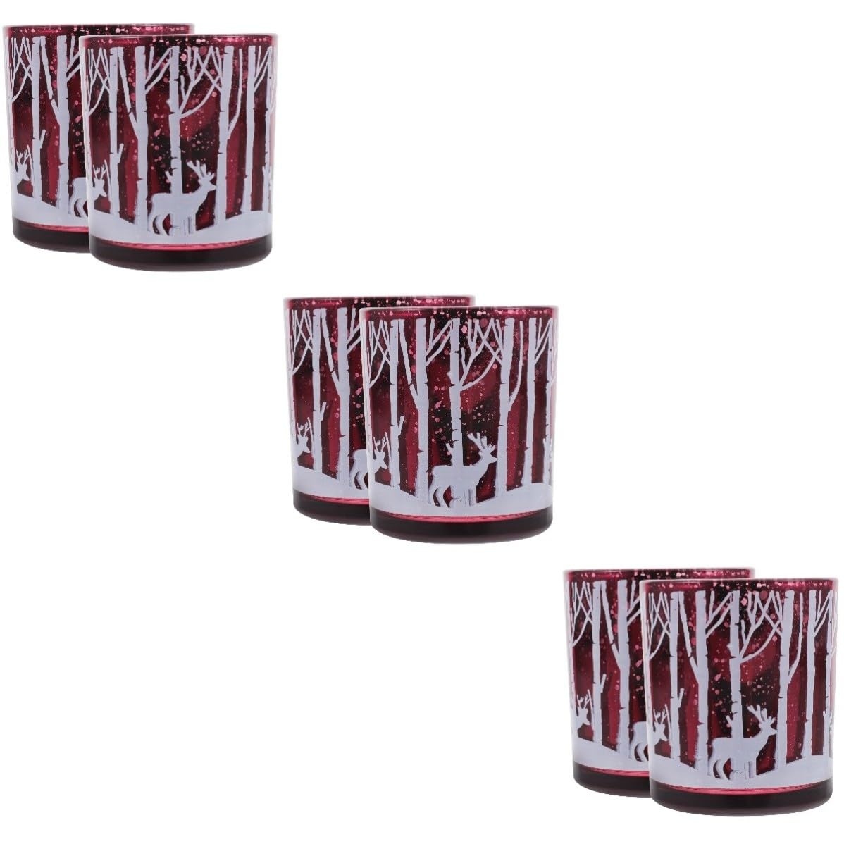 TOYANDONA 6 Piezas Portavelas de Cristal Diseño de Alce para Mesa,