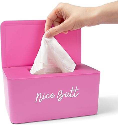 Dispensador de toallitas para bebés, niños y adultos, contenedor de toallitas coloridas, soporte de plástico de gran capacidad para 100 toallitas -