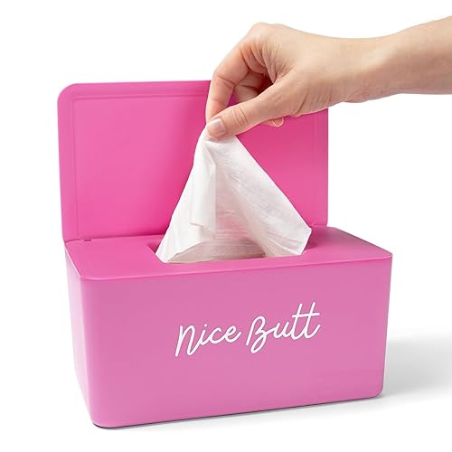 Dispensador de toallitas para bebés, niños y adultos, contenedor de toallitas coloridas, soporte de plástico de gran capacidad para 100 toallitas -